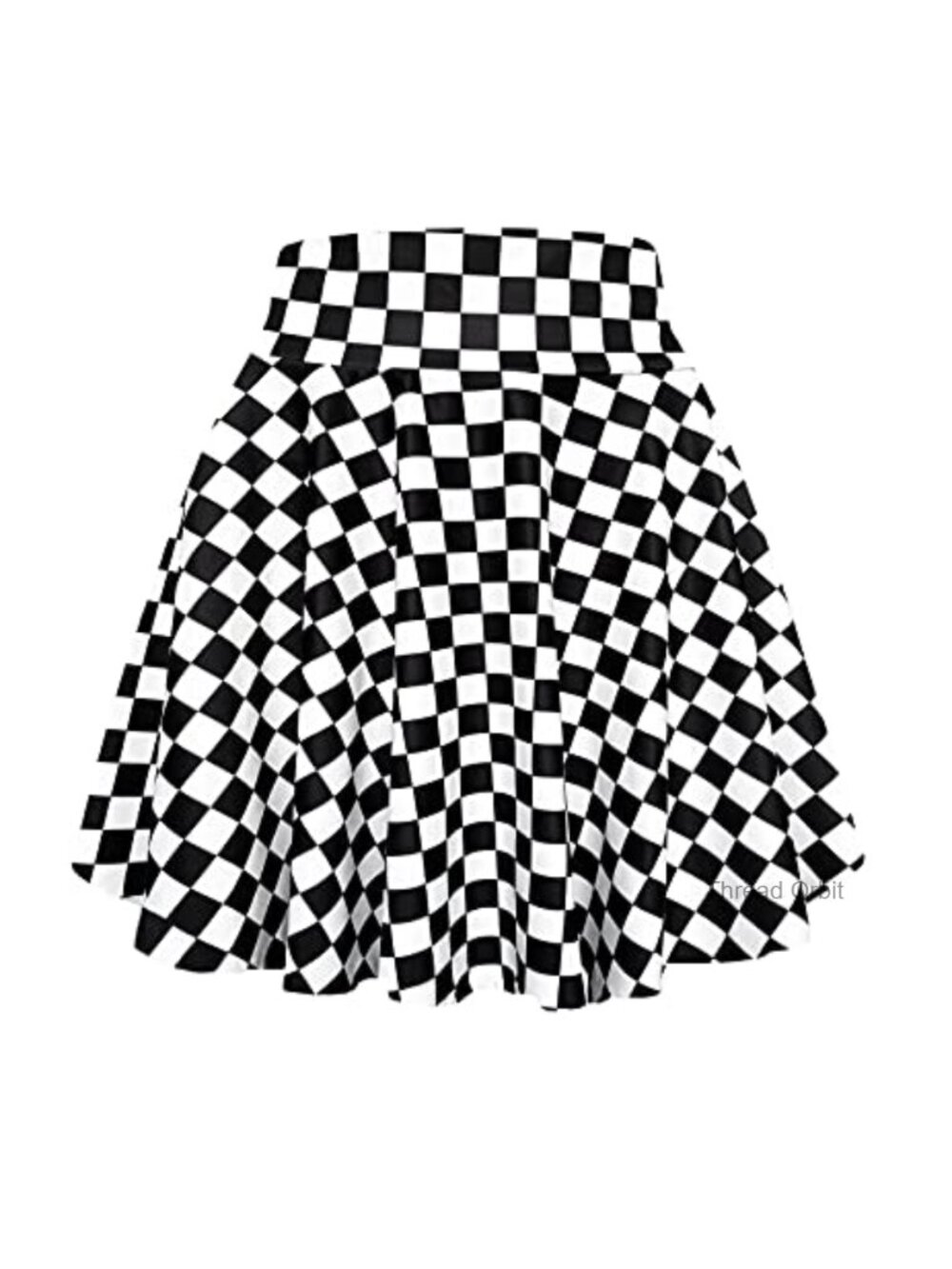 Women's High Waisted Pleated Skater Skirt with Elastic Waist, Stretchy